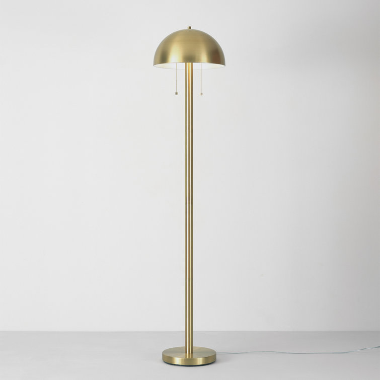 Novogratz x Globe Electric 2-Light Matte Brass Floor Lamp, Double